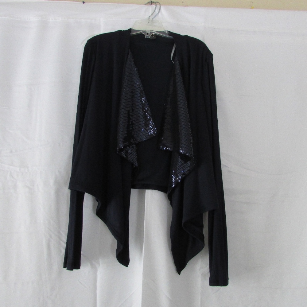 XXI Sequined Open Front Waterfall Cardigan Large